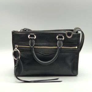 REBECCA MINKOFF MICRO BEDFORD ZIP SATCHEL BLACK CROSSBODY BAG